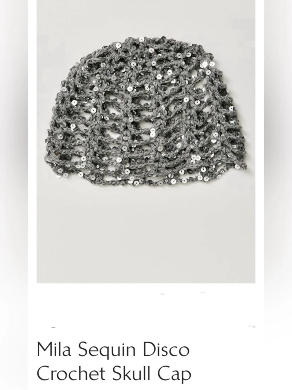 Free People Mila Sequin disco Crochet skull cap